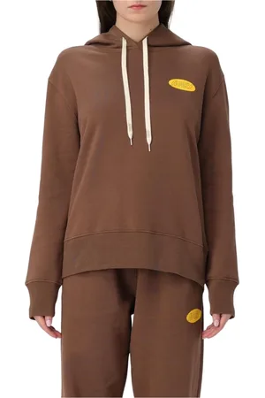 Autry Sweatshirts & Hoodies, Dam, S, Bomull, Brun Sweatshirt Med Avslappnad Passform