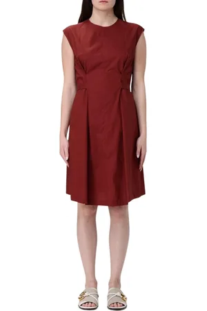 Woolrich Klänning, Dam, S, Elegant Midi Klänning i Brun