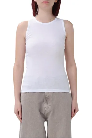 ARIES Topp, Dam, S, Bomull, Vit Ribbad Tanktop