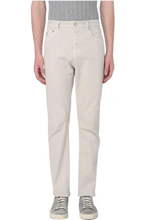 Brunello Cucinelli Byxor, Herr, 2Xl, Bomull, Elegant Grå Bomullsbyxor