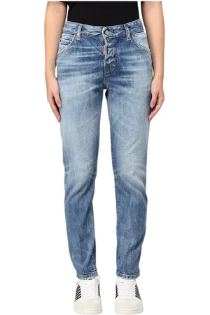 Dsquared2 Jeans, Dam, L, Distressed Cropped Jeans för Stiliga Kvinnor
