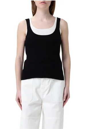 Twin-Set Topp, Dam, M, Räfflad stickad ärmlös topp