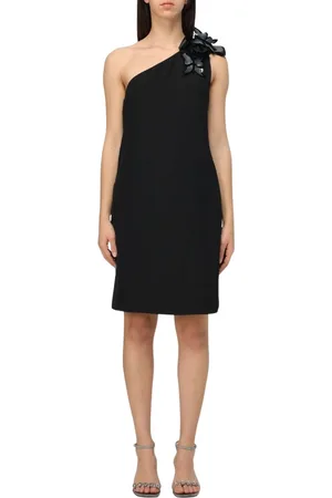 Emporio Armani Klänning, Dam, S, Svart Dekorerad One-Shoulder Klänning