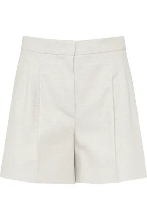Max Mara Shorts, Dam, S, Bomull, Silver bomull-linne shorts Favilla