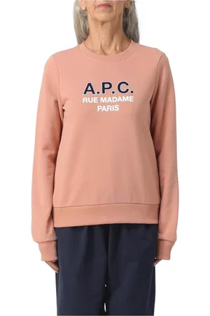 A.P.C. Sweatshirts & Hoodies, Dam, XS, Bomull, Rosa Logo Sweatshirt för Kvinnor