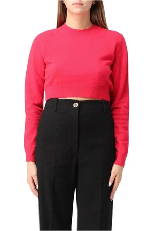 Patou Stickade tröjor & koftor, Dam, M, Kashmir, Röd Cashmere Tröja