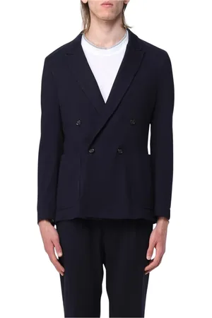 Paolo Pecora Jacka, Herr, M, Blå Dubbelknäppt Blazer