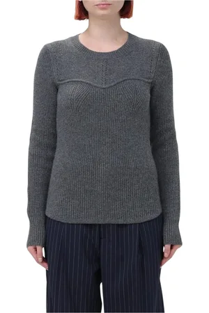 Isabel Marant Stickade tröjor & koftor, Dam, M, Grå Heart Neck Pullover Sweater