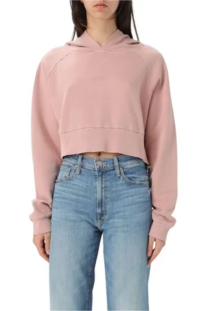 Dondup Sweatshirts & Hoodies, Dam, S, Röd Stickad Tröja med Ribbade Detaljer