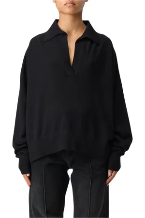 Isabel Marant Stickade tröjor & koftor, Dam, S, Beige Stickad Polo Tröja