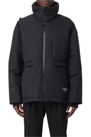 Fendi Jacka, Herr, L, Nylon, Modern Geometrisk Pufferjacka