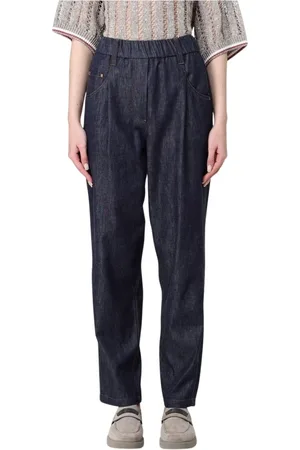 Brunello Cucinelli Jeans, Dam, 2Xs, Denim, Elegant Straight-Leg Denim Jeans