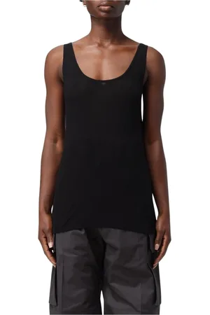 Saint Laurent Topp, Dam, L, Svart Ribbad Tanktop