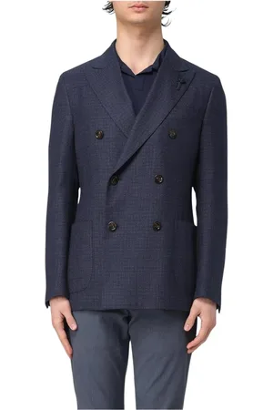 LARDINI Jacka, Herr, M, Blå Dubbelknäppt Blazer Fickor
