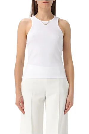 Twin-Set Topp, Dam, XL, Bomull, Elegant Ribbad Tanktop