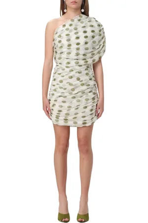 Saint Laurent Klänning, Dam, M, Vit Polka Dot Klänning