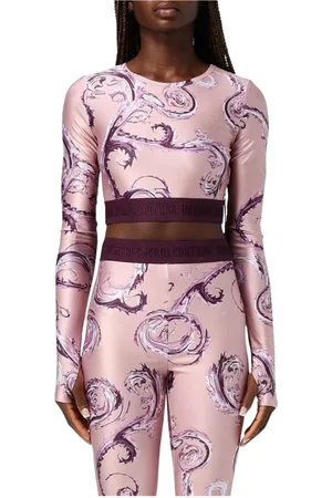 VERSACE Topp, Dam, XS, Svart Swirl Print Crop Top
