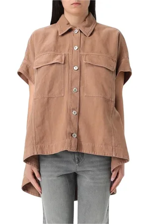 Brunello Cucinelli Blusar & Skjortor , Dam, 2Xs, Brun Ärmelös V-ringad Topp