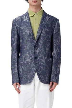 Etro Jacka, Herr, XL, Blå Paisley Mönstrad Blazer