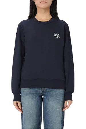 A.P.C. Sweatshirts & Hoodies, Dam, M, Bomull, Grön Crew Neck Sweatshirt