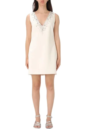 Liu Jo Klänning, Dam, M, Hampa, Champagne Embellished Mini Klänning Ärmlös