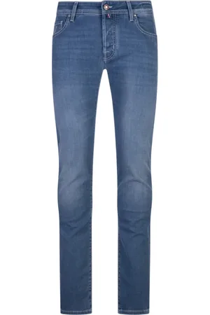 Jacob Cohen Jeans, Herr, W34, Bomull, Blå Byxor med Bomullsblandning