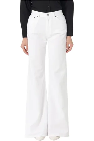 Dondup Jeans, Dam, W28, Bomull, Vita Wide Leg Jeans