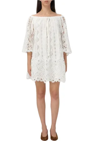 Pinko Klänning, Dam, S, Elegant Off-the-Shoulder Spetsklänning