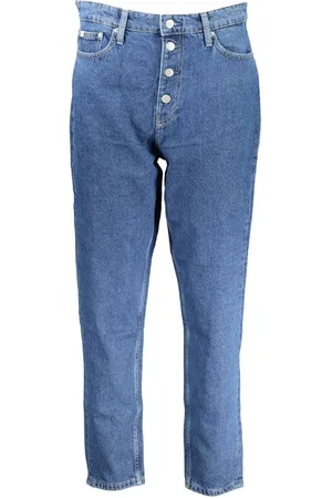 Calvin Klein Jeans, Dam, W26, Bomull, Blå Bomull Dam Mom Jeans