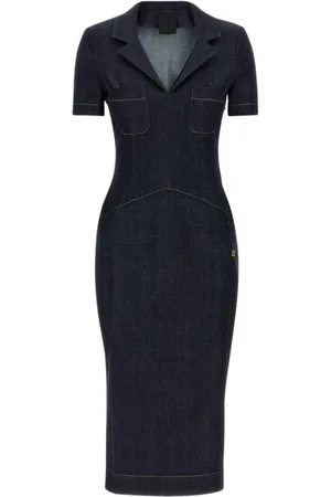 Givenchy Klänning, Dam, M, Denim, Blå Denim Midi Klänning Elegant Stil