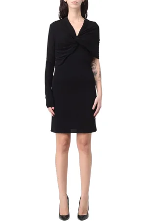 Saint Laurent Klänning, Dam, L, Elegant TwistFront Svart Klänning