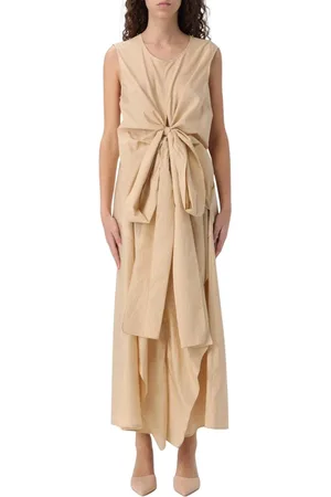 Fabiana Filippi Klänning, Dam, 2Xs, Bomull, Elegant Bow Detail Midi Dress