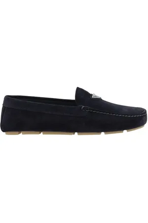 Prada Skor, Herr, 39 EU, Mocka, Mockaloafers med ikonisk detalj