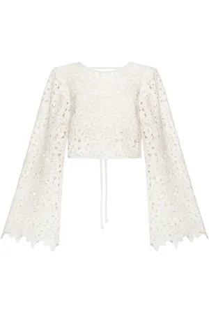 UNDRESS CODE Blusar & Skjortor , Dam, XS, Bomull, Offwhite Spets Statement Skjorta