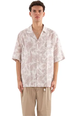 ELEVENTY Skjorta, Herr, L, Linne, Paisley Linen Bowling Shirt