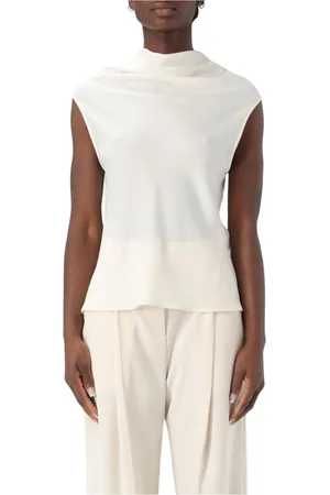 Serafini Topp, Dam, L, Gul Rynkad Ärmlös Elegant Topp