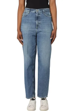 Dondup Jeans, Dam, W26, Stiliga Blå Straight Leg Jeans