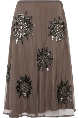 Maliparmi Kjol, Dam, 2Xs, Polyester, Blommig Polyesterkjol