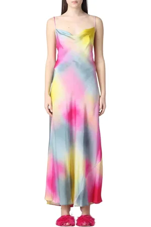 Msgm Klänning, Dam, M, Fuchsia TieDye Maxi Klänning