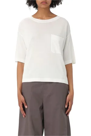Max Mara Stickade tröjor & koftor, Dam, S, Elegant Vit Stickad Topp