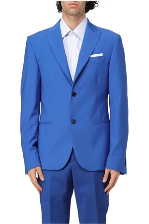 D.A. Daniele Alessandrini Kostym, Herr, L, Kungablå Tvåknapps Blazer