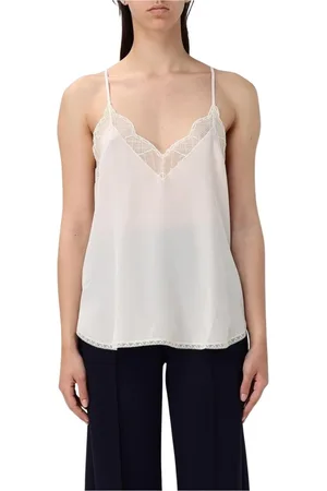 Zadig & Voltaire Topp, Dam, M, Vit Spets Trim Cami Topp