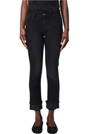 Liu Jo Jeans, Dam, W33, Bomull, Broderad Manschett Jeans