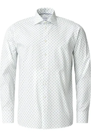 Eton Skjorta, Herr, 2Xl, Bomull, Palm Tree Slim Fit Skjorta