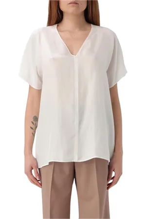 ALYSI Blusar & Skjortor , Dam, XS, Elegant Silke V-ringad Blus