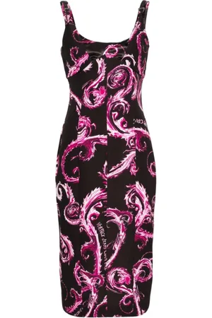 VERSACE Klänning, Dam, 3Xs, Elegant Svart Midi Klänning