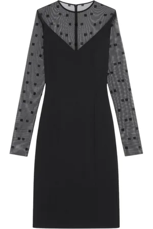 Givenchy Klänning, Dam, S, Mesh Ärm Mini Klänning 4G Logo