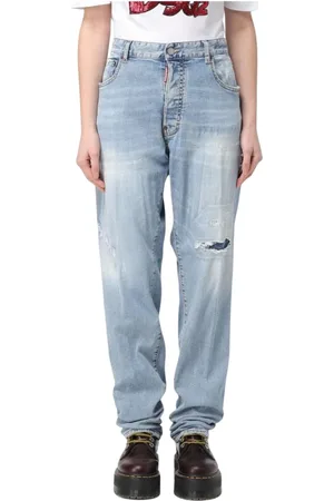 Dsquared2 Jeans, Dam, 3Xs, Bomull, Stiliga Distressed Light Wash Jeans