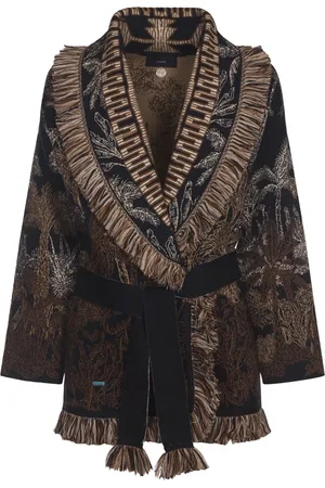 Alanui Stickade tröjor & koftor, Dam, L, Bomull, Jungle Toile de Jouy Cardigan