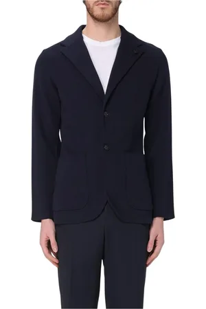LARDINI Jacka, Herr, L, Blå Stickad Blazer med Fickor